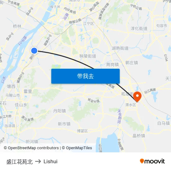 盛江花苑北 to Lishui map