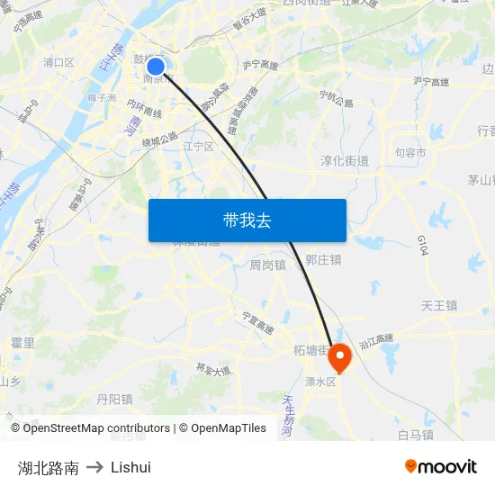 湖北路南 to Lishui map