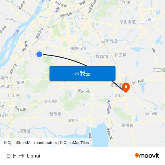 曹上 to Lishui map