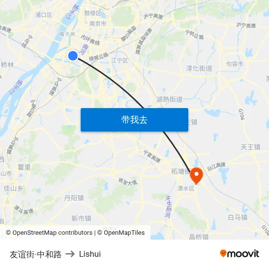 友谊街·中和路 to Lishui map