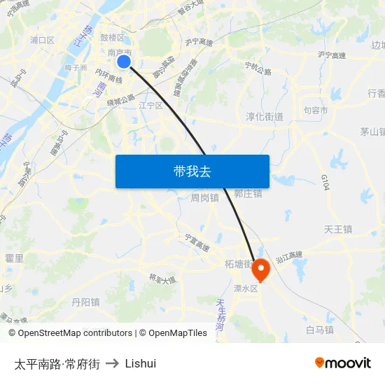 太平南路·常府街 to Lishui map