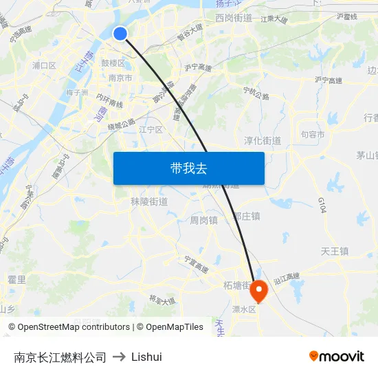 南京长江燃料公司 to Lishui map