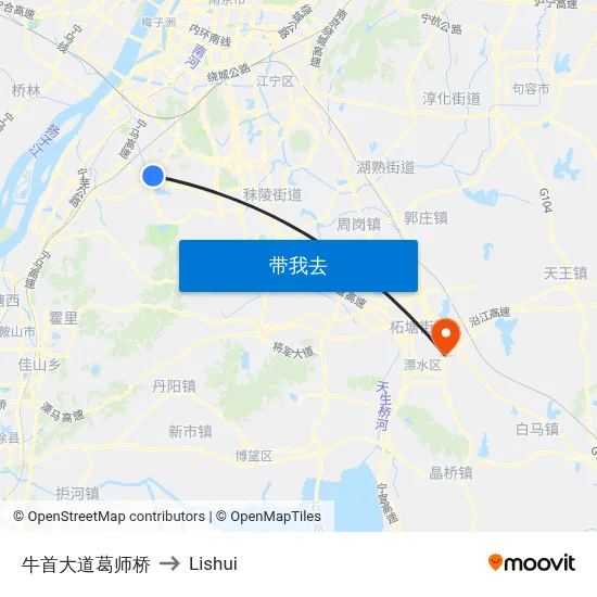 牛首大道葛师桥 to Lishui map