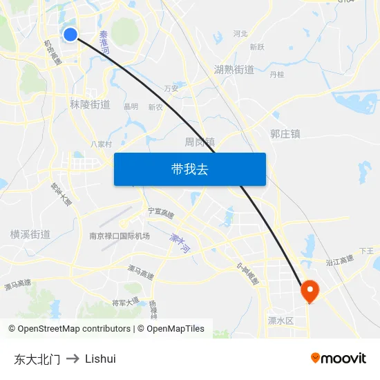 东大北门 to Lishui map