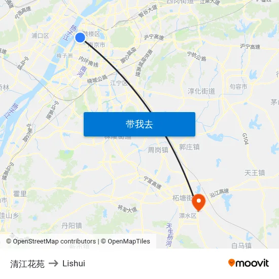 清江花苑 to Lishui map