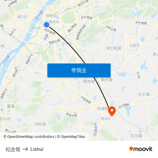 纪念馆 to Lishui map