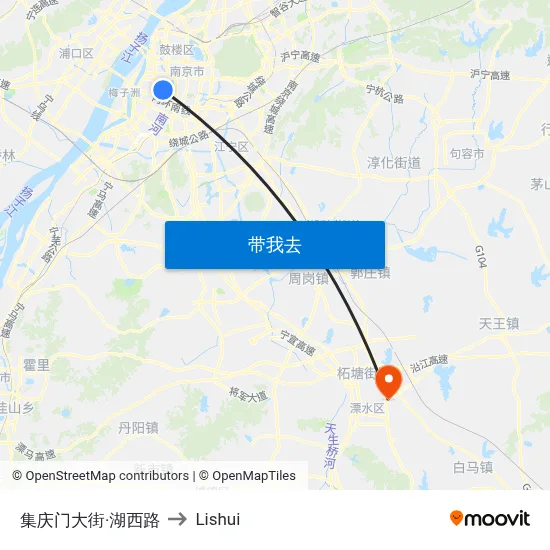 集庆门大街·湖西路 to Lishui map