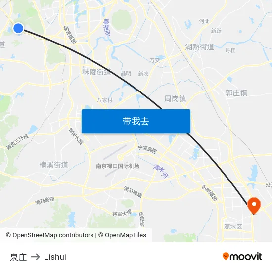 泉庄 to Lishui map