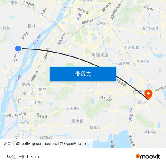 乌江 to Lishui map
