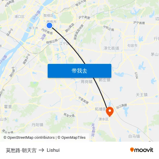莫愁路·朝天宫 to Lishui map