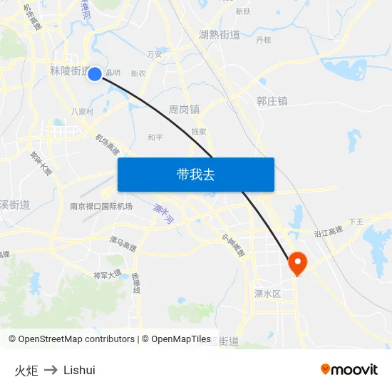 火炬 to Lishui map