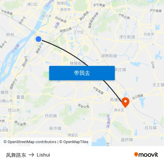 凤舞路东 to Lishui map