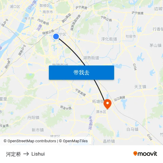 河定桥 to Lishui map