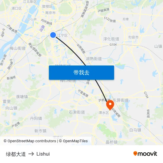 绿都大道 to Lishui map