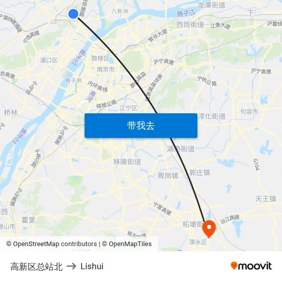高新区总站北 to Lishui map