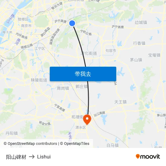 阳山碑材 to Lishui map