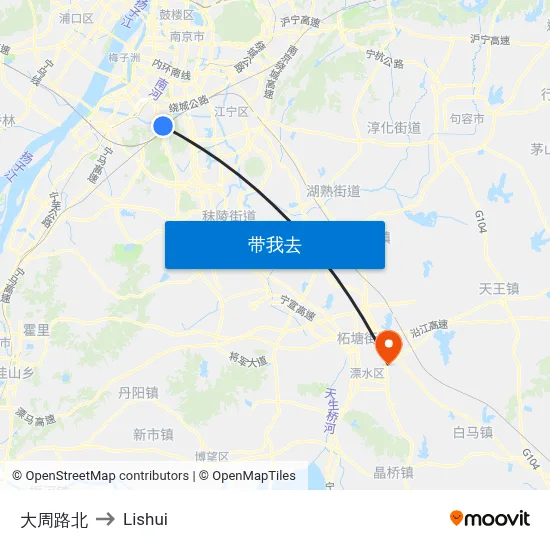 大周路北 to Lishui map