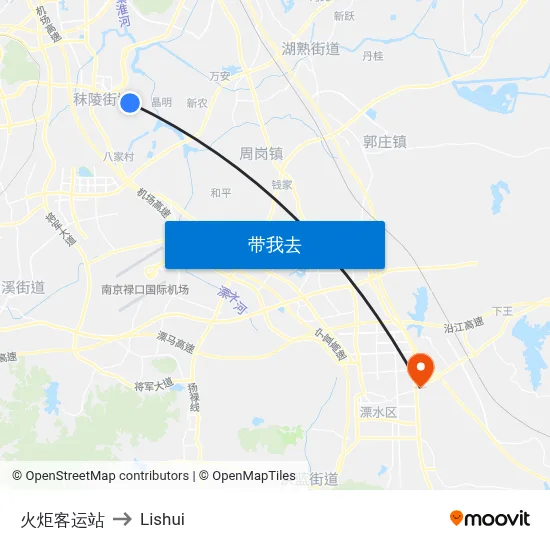 火炬客运站 to Lishui map