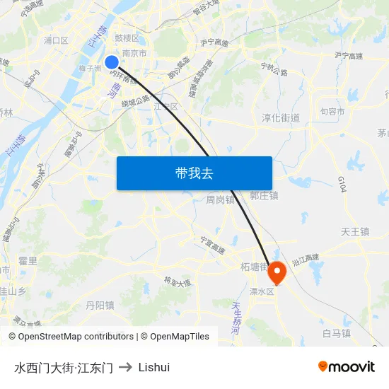 水西门大街·江东门 to Lishui map