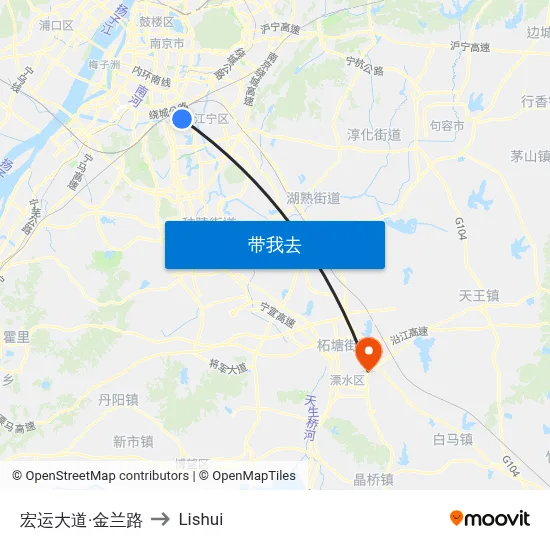 宏运大道·金兰路 to Lishui map