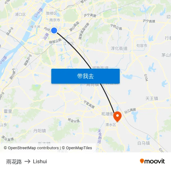 雨花路 to Lishui map