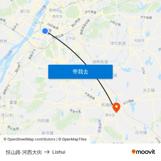 恒山路·河西大街 to Lishui map