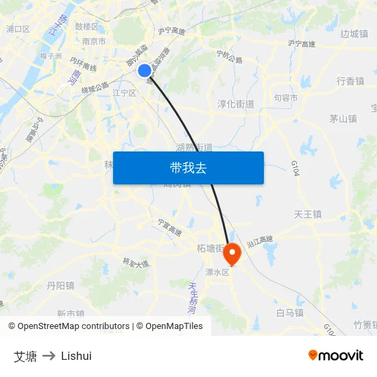 艾塘 to Lishui map