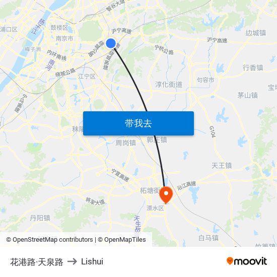 花港路·天泉路 to Lishui map