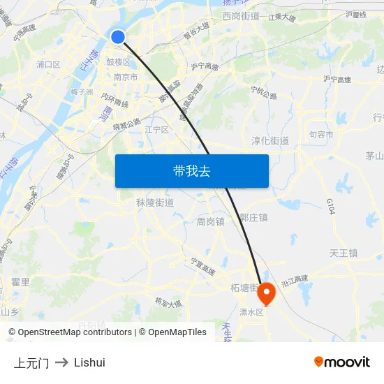 上元门 to Lishui map