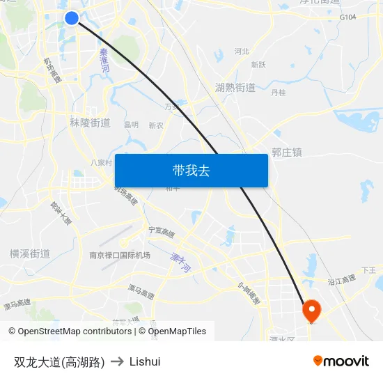 双龙大道(高湖路) to Lishui map