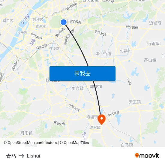 青马 to Lishui map