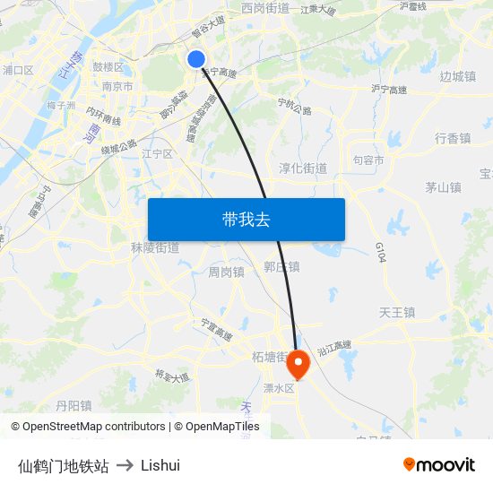 仙鹤门地铁站 to Lishui map