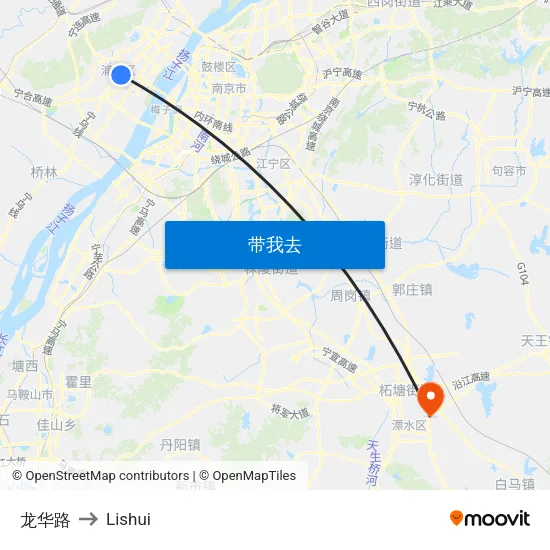 龙华路 to Lishui map
