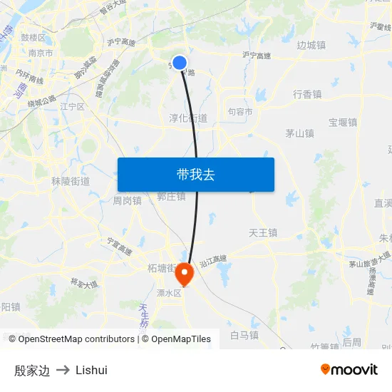 殷家边 to Lishui map