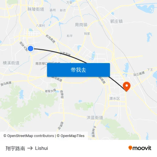 翔宇路南 to Lishui map