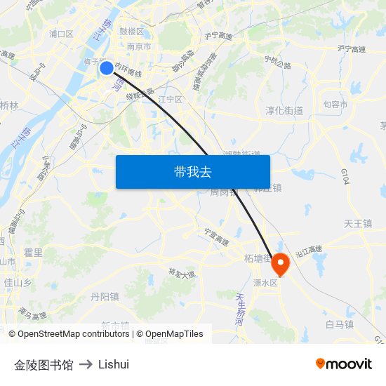 金陵图书馆 to Lishui map