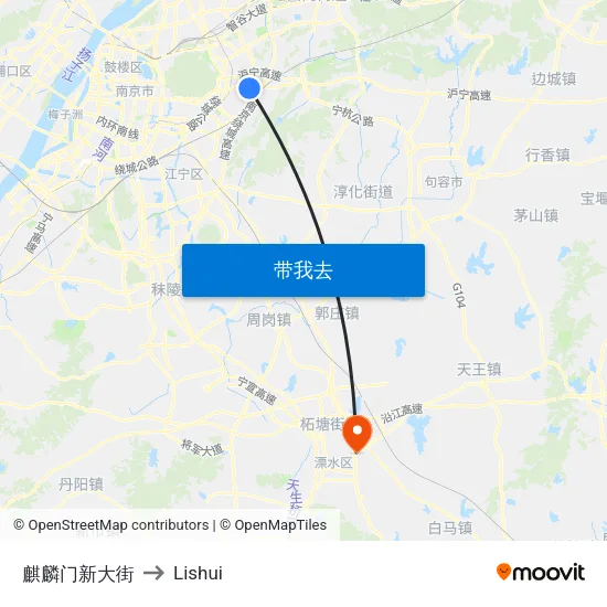 麒麟门新大街 to Lishui map