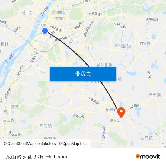 乐山路·河西大街 to Lishui map