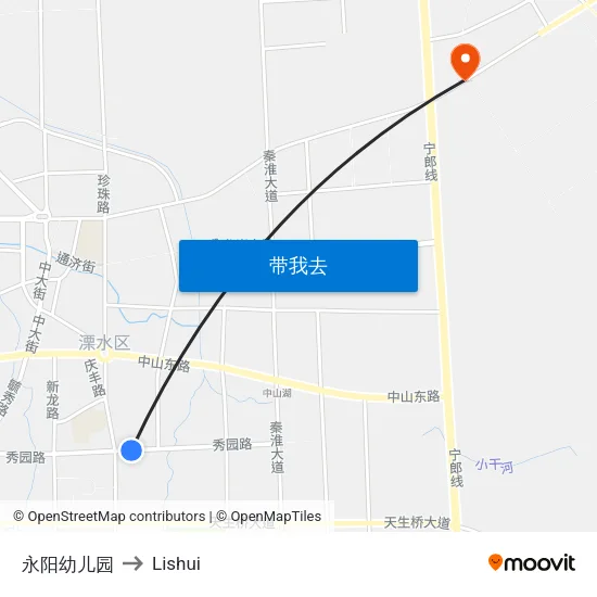 永阳幼儿园 to Lishui map