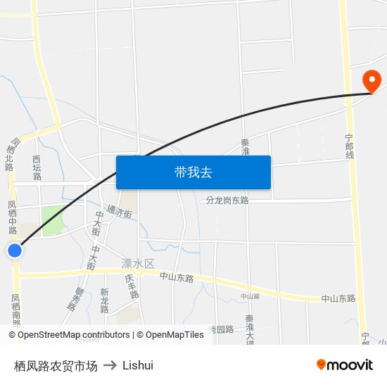 栖凤路农贸市场 to Lishui map