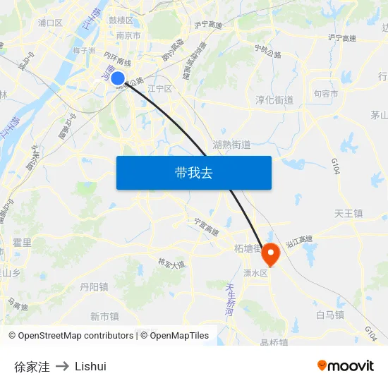 徐家洼 to Lishui map