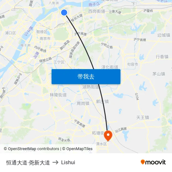 恒通大道·尧新大道 to Lishui map