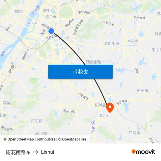 雨花南路东 to Lishui map