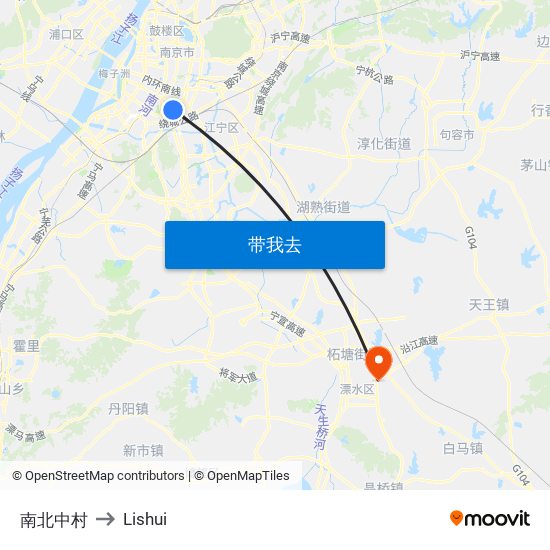 南北中村 to Lishui map