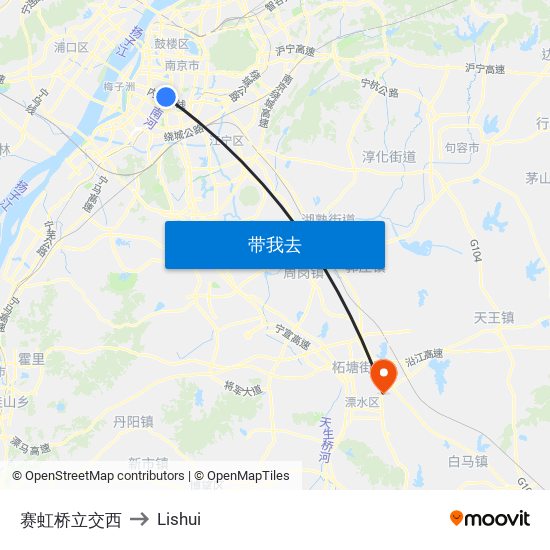 赛虹桥立交西 to Lishui map