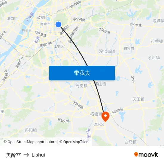 美龄宫 to Lishui map