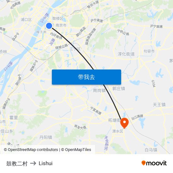 鼓教二村 to Lishui map