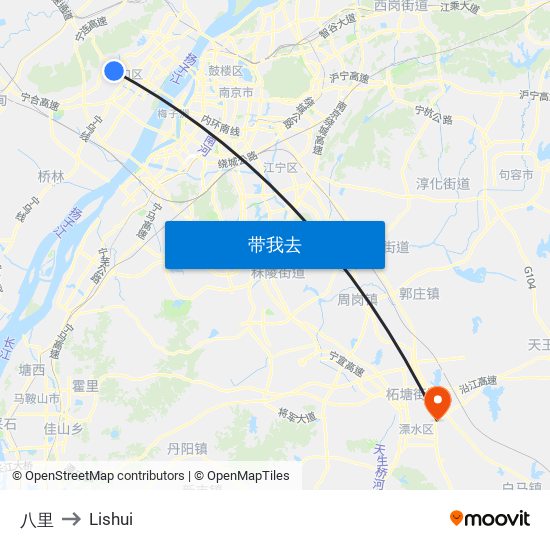 八里 to Lishui map