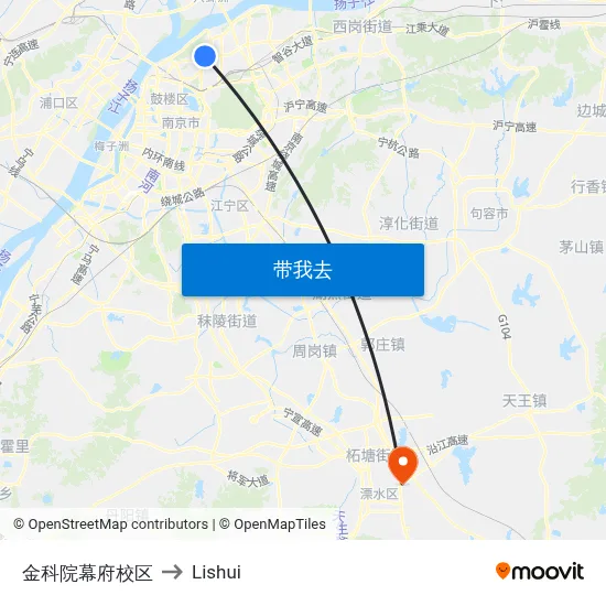 金科院幕府校区 to Lishui map