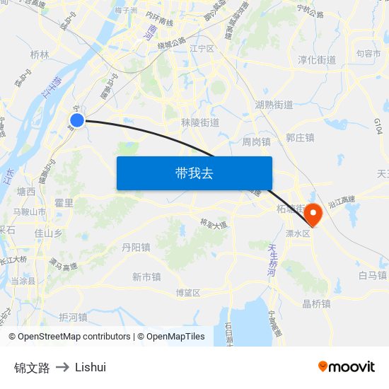 锦文路 to Lishui map